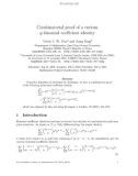 Báo cáo toán học: Combinatorial proof of a curious q-binomial coeﬃcient identit