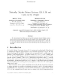 Báo cáo toán học: Mutually Disjoint Steiner Systems S(5, 8, 24) and 5-(24, 12, 48) Designs