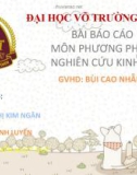 Bài báo cáo môn Phương pháp nghiên cứu kinh tế: Phân tích tác động của giá và sản lượng đến doanh thu