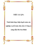 Tiểu luận đề tài : Tình hình thực hiện hạch toán các nghiệp vụ kế toán chủ yếu ở Công ty xăng dầu Hà Sơn Bình