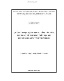 Luận văn Thạc sĩ Quản lý văn hóa: Quản lý hoạt động trung tâm Văn hóa- Thể thao xã, phường trên địa bàn thị xã Nghi Sơn, tỉnh Thanh Hóa