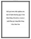 Kết quả bước đầu nghiên cứu một số bệnh thường gặp ở tôm hùm bông (Panulirus ornatus) nuôi lồng tại vùng biển Sông Cầu, Phú Yên