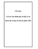 Tiểu luận: Vai trò của đánh giá xã hội có sự tham dự trong các dự án phát triển