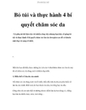 Bỏ túi và thực hành 4 bí quyết chăm sóc da