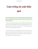 Làm trắng da mặt hiệu quả