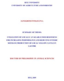 Summary of thesis Doctor of Philosophy in Animal sciences: Utilization of locally available feed resources for increasing performance and reducing enteric methane production of local yellow cattle in Lao PDR