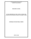 Summary of Doctor of thesis Philosophy: Ho Chi Minh ideology education on ethics for students of the People’s Police University today