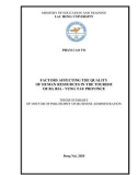 Thesis summary of Doctor of philosophy on Business administration: Factors affecting the quality of human resources in the tourism of Ba Ria - Vung Tau province