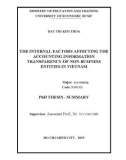 Summary PhD thesis: The internal factors affecting the accounting information transparency of non-business entities in Vietnam