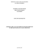 Summary of the PhD thesis Rural development: Assessing the value of forest ecosystem services in the mountains of An Giang province