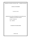 Summary of the PhD thesis: Completion of laws on the objects of transfer in the commercial franchise contract