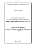 Summary of the Phd thesis Dialectical and historical materialism: The transformation of socialist production relations during the reform period of Vietnam