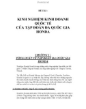 Đề tài Kinh nghiệm kinh doanh quốc tế của tập đoàn đa quốc gia Honda