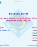 Đề tài: Phân tích hiệu quả kinh tế của mô hình trồng nhãn Edor tỉnh Đồng Tháp năm 2012