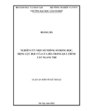 Luận án Tiến sĩ Kĩ thuật: Nghiên cứu một số thông số động học, động lực học của cưa đĩa trong quá trình cắt ngang tre