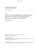 Accounting undergraduate Honors theses: Essays on the changing nature of business cycle fluctuations - A state level study of jobless recoveries and the great moderation