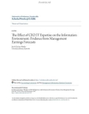 Accounting undergraduate Honors theses: The effect of CEO IT expertise on the information environment - Evidence from management earnings forecasts