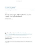 Accounting undergraduate Honors theses: History and analysis of the fayetteville, Arkansas human civil rights ordinance