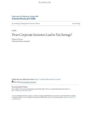 Accounting undergraduate Honors theses: Does corporate inversion lead to tax savings?