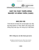 Báo cáo hợp tác phát triển nông nghiệp và nông thôn: Tính khả thi về kinh tế và kỹ thuật của việc áp dụng quản lý thực hành tốt trong nuôi trồng thuỷ sản quy mô nông hộ ở Việt Nam - MS 8