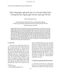 Báo cáo Chức năng ngôn ngữ quốc gia và vị trí môn tiếng Việt ở Trường Đại học Ngoại ngữ, Đại học Quốc gia Hà Nội 