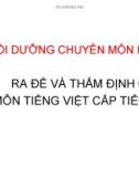 Bài giảng Bồi dưỡng chuyên môn hè 2014: Ra đề và thẩm định đề môn Tiếng Việt cấp tiểu học