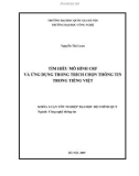 LUẬN VĂN: TÌM HIỂU MÔ HÌNH CRF VÀ ỨNG DỤNG TRONG TRÍCH CHỌN THÔNG TIN TRONG TIẾNG VIỆT