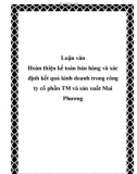 Luận văn Hoàn thiện kế toán bán hàng và xác định kết quả kinh doanh trong công ty cổ phần TM và sản xuất Mai Phương