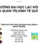 Bài thuyết trình Thống kê doanh nghiệp: Phân tích tình hình giá thành sản phẩm của một doanh nghiệp