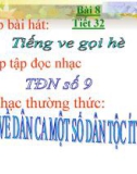 Bài giảng bài 8: Vài nét về dân ca các dân tộc ít người - Âm nhạc 7 - GV: T.K.Ngân