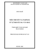 Tóm tắt Luận án Tiến sĩ Ngữ văn: Tiểu thuyết của V.S. Naipaul từ lý thuyết đa văn hóa