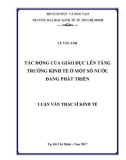 Luận văn Thạc sĩ Kinh tế: Tác động của giáo dục lên tăng trưởng kinh tế ở một số nước đang phát triển