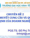 Bài giảng Chuyên đề 2: Lý thuyết cung cầu và quyết định của doanh nghiệp - PGS.TS Đỗ Phú Trần Tình