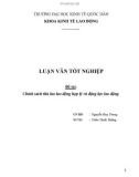 Luận văn tốt nghiệp khoa Kinh tế lao động: Chính sách thù lao lao động hợp lý và động lực lao động