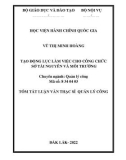 Tóm tắt Luận văn Thạc sĩ Quản lý công: Tạo động lực làm việc cho công chức Sở Tài nguyên và Môi trường tỉnh Phú Yên