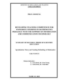 Summary of Doctoral Thesis of Scientific Education: Developing teaching competence for university students in Mathematics Pedagogy with the support of information and communication technology