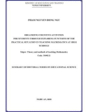 Summary of Doctoral Thesis on Education Science: Organizing cognitive activities for students through exploring functions of the practical situation in teaching mathematics at high schools