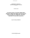 Luận văn Thạc sĩ Kinh tế: Vận dụng bảng cân bằng điểm (BSC) để hoàn thiện hệ thống kế toán quản trị tại Công ty TNHH MTV chuyên doanh ô tô Sài Gòn (Sadaco)