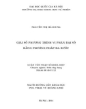 Luận văn Thạc sĩ Khoa học: Giải số phương trình vi phân đại số bằng phương pháp đa bước