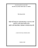 Luận văn Thạc sĩ Toán học: Một số thuật toán Runge - kutta với bước lưới thay đổi giải một lớp phương trình vi phân đại số