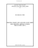 Luận văn Thạc sĩ Toán học: Phương pháp lặp giải bài toán biên cho phương trình vi phân phi tuyến cấp 4