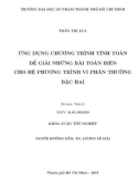 Khóa luận tốt nghiệp: Ứng dụng chương trình tính toán để giải những bài toán biên cho hệ phương trình vi phân thường bậc hai