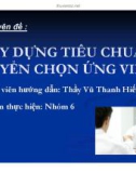 Chuyên đề: Xây dựng tiêu chuẩn tuyển chọn ứng viên