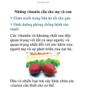 Những vitamin cần cho mẹ và con