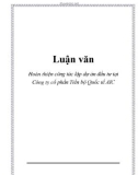 Luận văn: Hoàn thiện công tác lập dự án đầu tư tại Công ty cổ phần Tiến bộ Quốc tế AIC