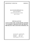 Luận văn Thạc sĩ Quản lý công: Quản lý nhà nước về bồi thường, hỗ trợ và tái định cư khi Nhà nước thu hồi đất trên địa bàn thị xã Buôn Hồ, tỉnh Đắk Lắk