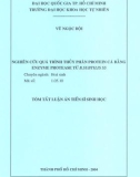 Luận án tiến sỹ Nghiên cứu quá trình thủy phân protein cá bằng enzym protease từ b.subtilis s5 