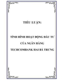 TIỂU LUẬN: TÌNH HÌNH HOẠT ĐỘNG ĐẦU TƯ CỦA NGÂN HÀNG TECHCOMBANK HAI BÀ TRƯNG