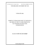 Luận án tiến sĩ Nông nghiệp: Nghiên cứu tính đa dạng thực vật thân gỗ và đặc điểm cấu trúc của một số kiểu rừng chính tại Vườn Quốc gia Bù Gia Mập, tỉnh Bình Phước