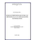 Luận án Tiến sĩ Môi Trường Đất và Nước: Đánh giá ô nhiễm thuốc bảo vệ thực vật trên ruộng lúa và các sông rạch chính tại tỉnh Hậu Giang